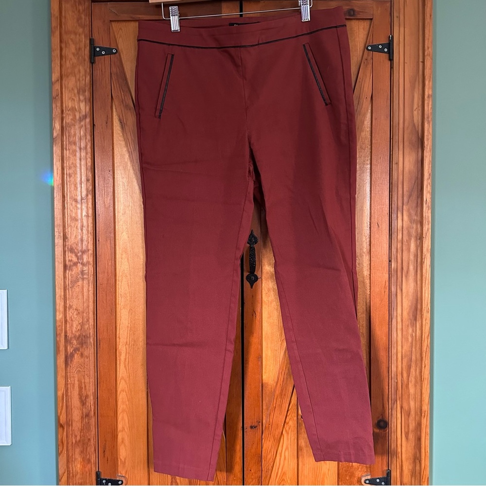 Zac & Rachel Maroon Stretch Ankle Skinny Pants